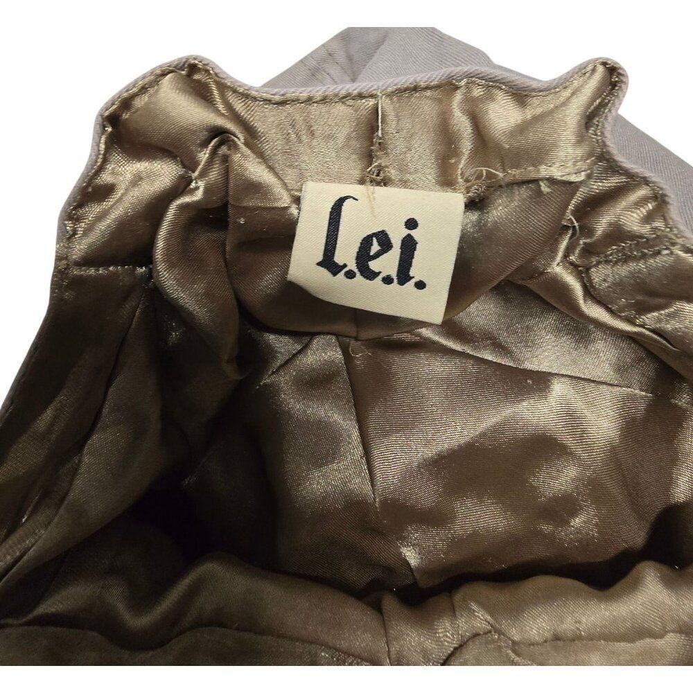 Lei Khaki Cotton Newsboy Hat With Plaid Accent & Brass Buttons boho cottagecore - Picture 9 of 9